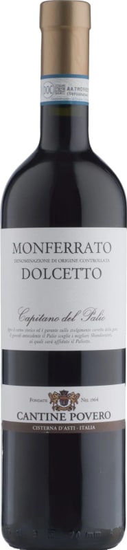 Cantine Povero Monferrato Dolcetto 2019 Front Bottle Shot