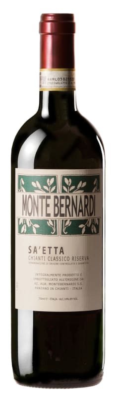 Monte Bernardi Sa'etta Chianti Classico Riserva 2018 Front Bottle Shot