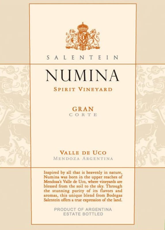 Salentein Spirit Vineyard Numina Gran Corte 2004 Front Label