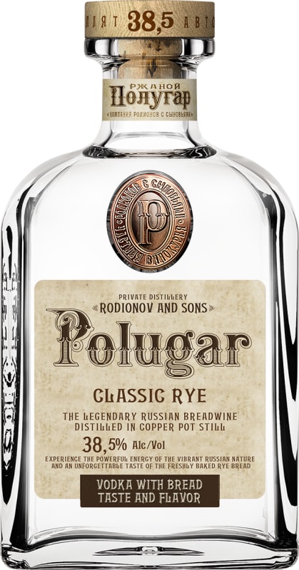 Polugar Classic Rye Vodka Front Bottle Shot