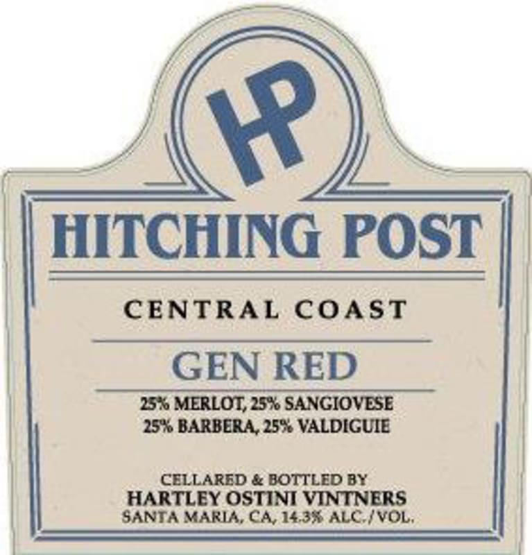 Hitching Post Hartley Ostini Gen Red 2020 Front Label
