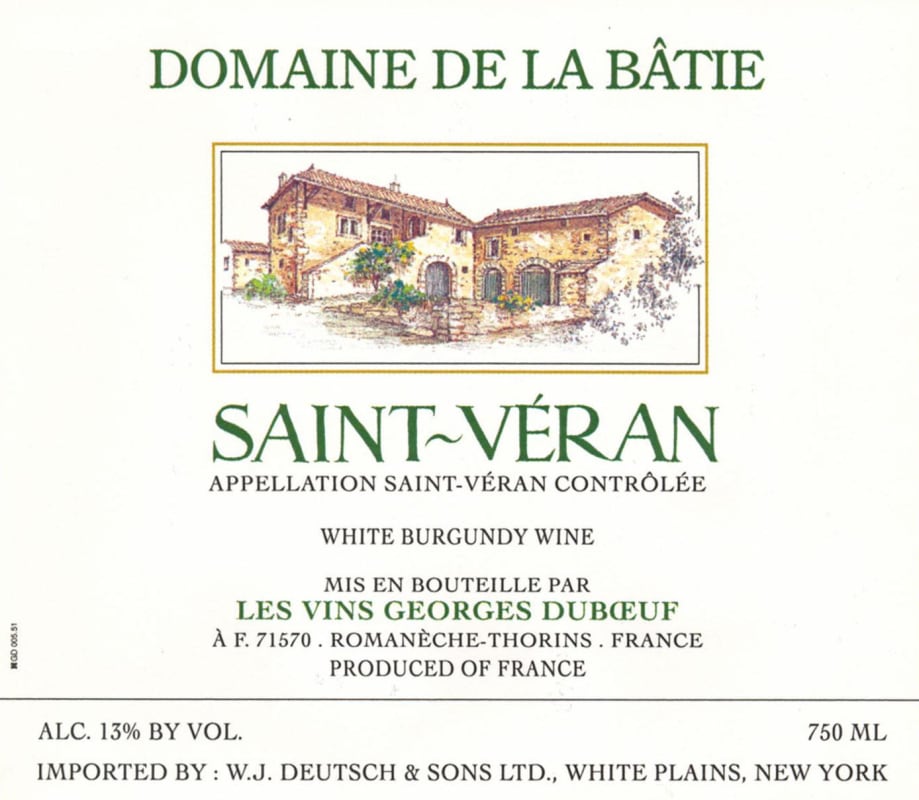 Duboeuf Saint-Veran Domaine de La Batie 2012 Front Label