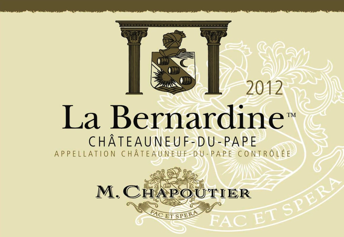 M. Chapoutier Chateauneuf-du-Pape La Bernardine Blanc 2012 Front Label