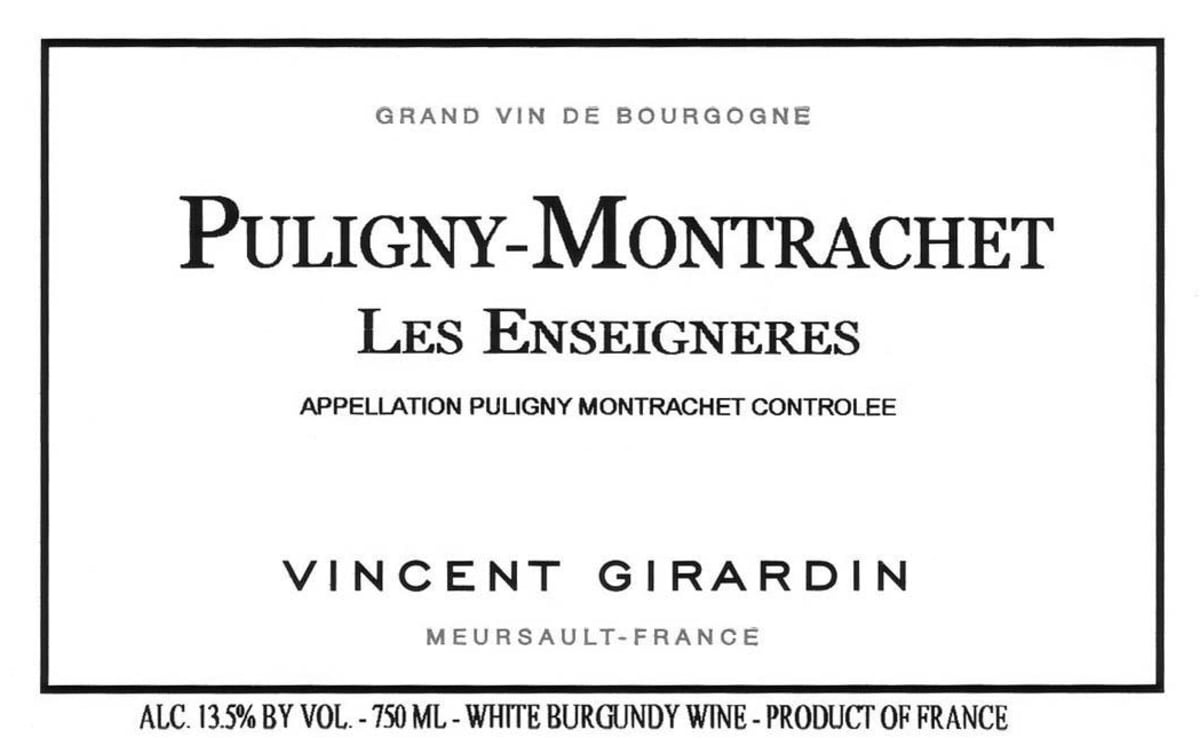 Vincent Girardin Puligny-Montrachet Les Enseigneres Blanc 2014 Front Label