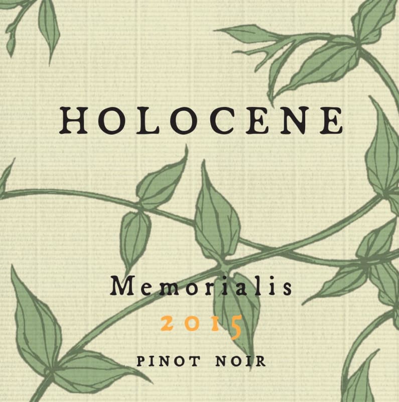 Holocene Wines Memorialis Pinot Noir 2015 Front Label