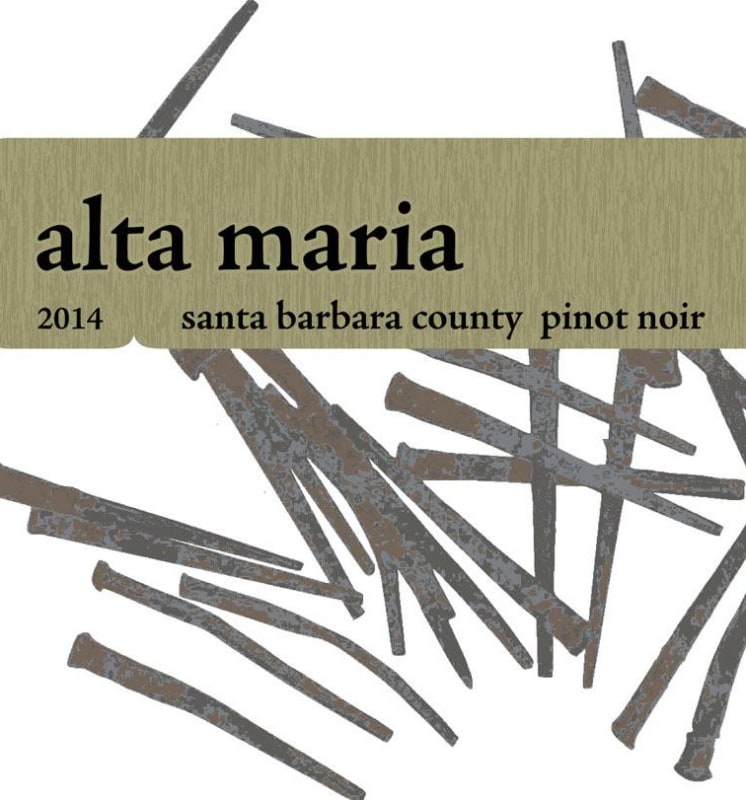Alta Maria Santa Barbara County Pinot Noir 2014 Front Label
