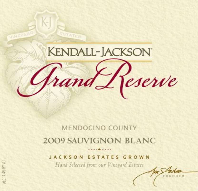 Kendall-Jackson Grand Reserve Sauvignon Blanc 2009 Front Label