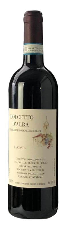 Piero Benevelli La Costa Dolcetto d'Alba 2020 Front Bottle Shot