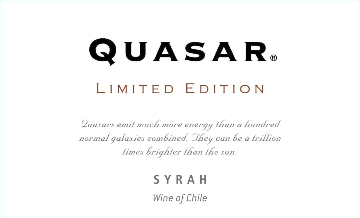 Quasar Wines Q Limited Edition Syrah 2013 Front Label