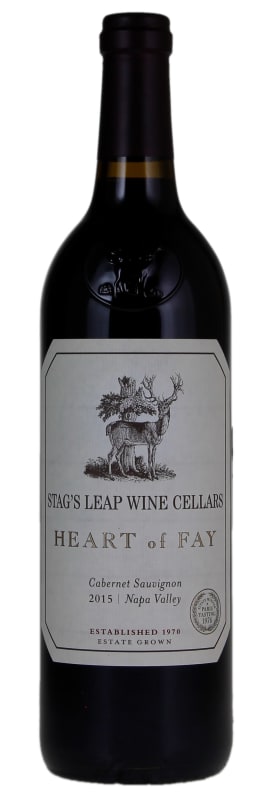 Stag's Leap Wine Cellars Heart of Fay Cabernet Sauvignon (wrinkled label) 2015 Front Bottle Shot