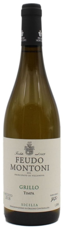 Feudo Montoni Grillo Timpa 2018 Front Bottle Shot