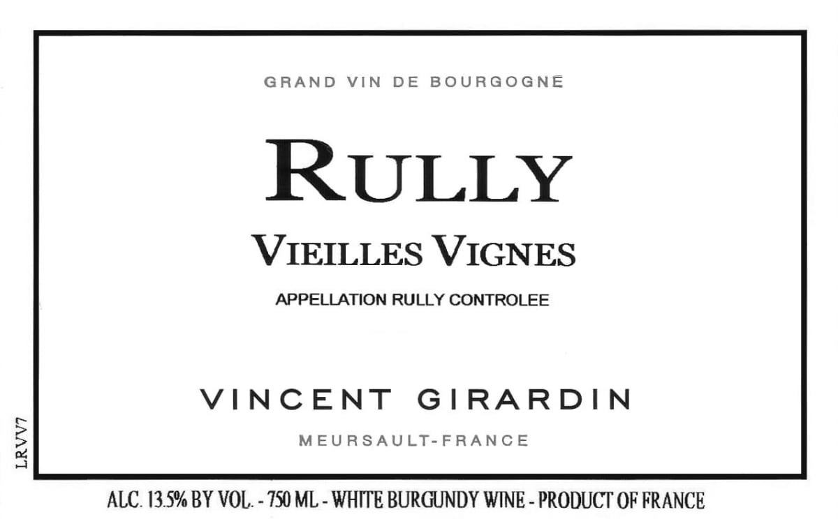 Vincent Girardin Rully Vieilles Vignes Blanc 2011 Front Label
