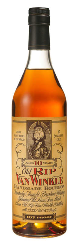 Old Rip Van Winkle Distillery 10 Year Bourbon Whiskey Front Bottle Shot
