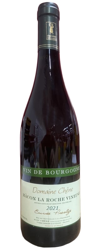 Domaine Chene Macon La Roche Vineuse Cuvee Prestige 2021 Front Bottle Shot