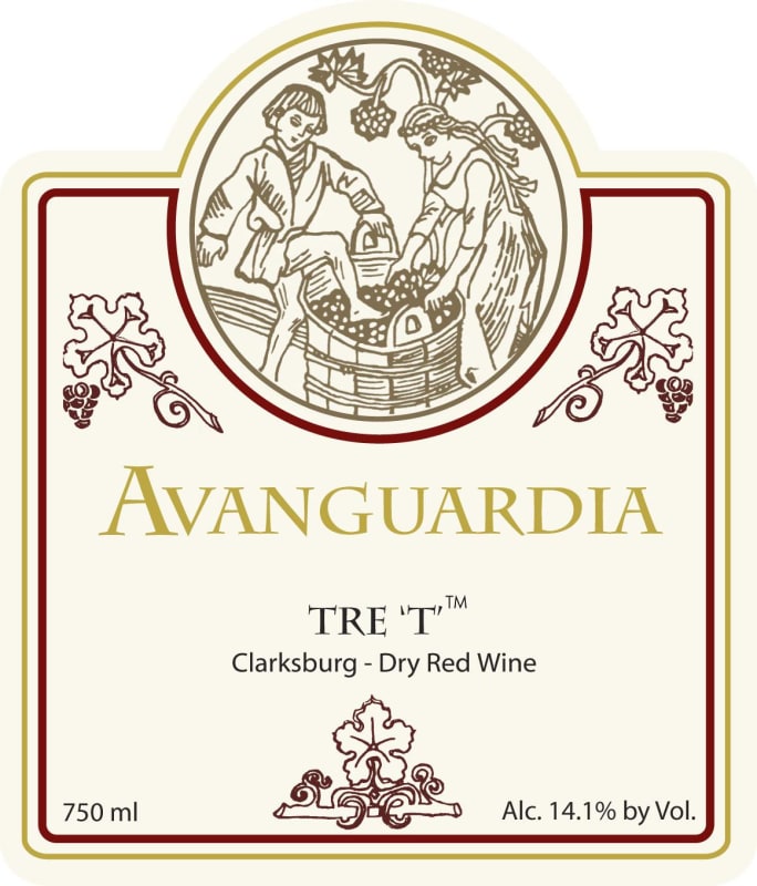 Avanguardia Wines Tre T 2012 Front Label