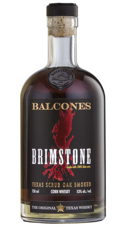 Balcones Brimstone Texas Scrub Oak Smoked Whisky Front Bottle Shot