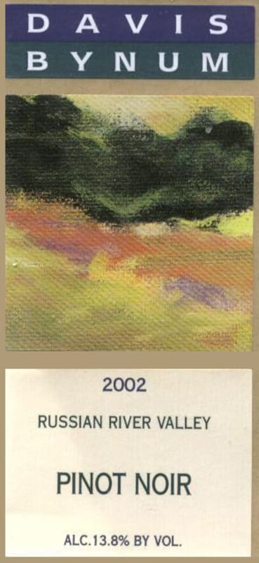 Davis Bynum Russian River Pinot Noir 2002 Front Label