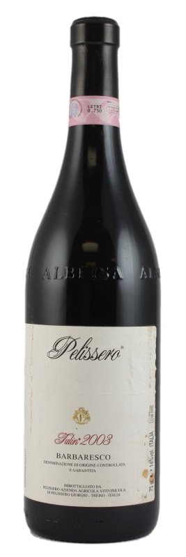 Pelissero Barbaresco Tulin 2003 Front Bottle Shot