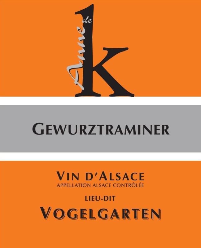 Anne de K Vogelgarten Gewurztraminer 2014 Front Label