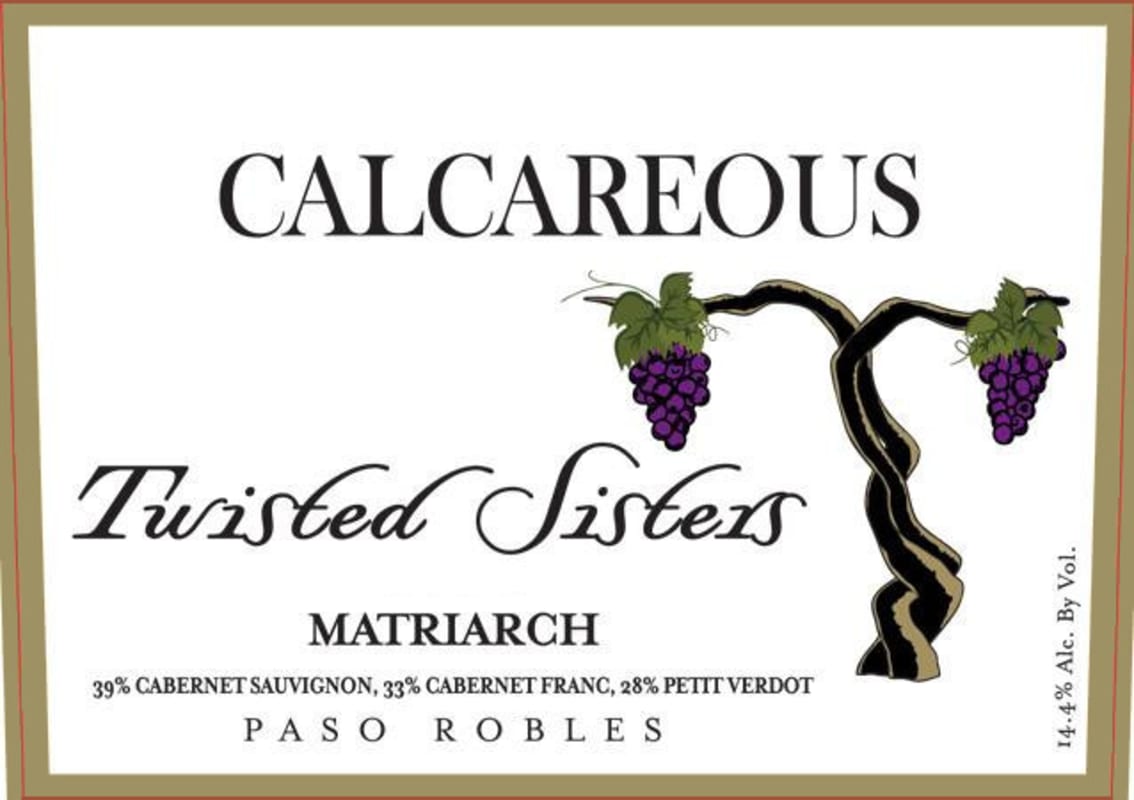 Calcareous Vineyard Twisted Sisters Matriarch 2009 Front Label