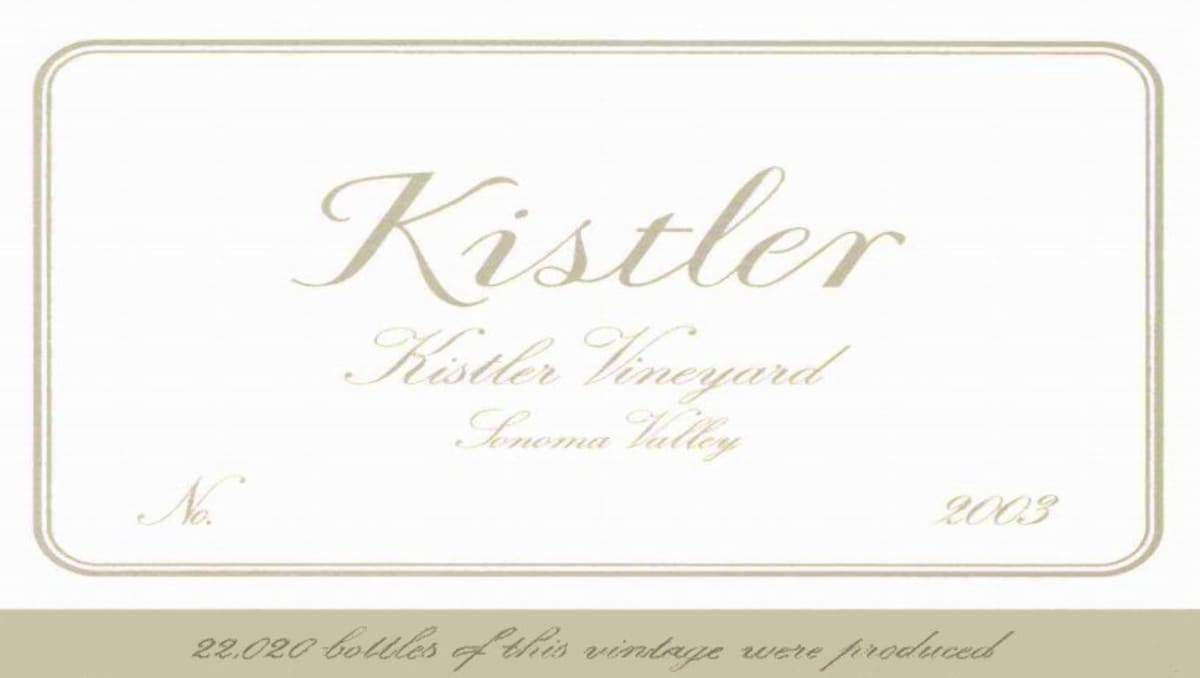 Kistler Vineyards Chardonnay 2003 Front Label