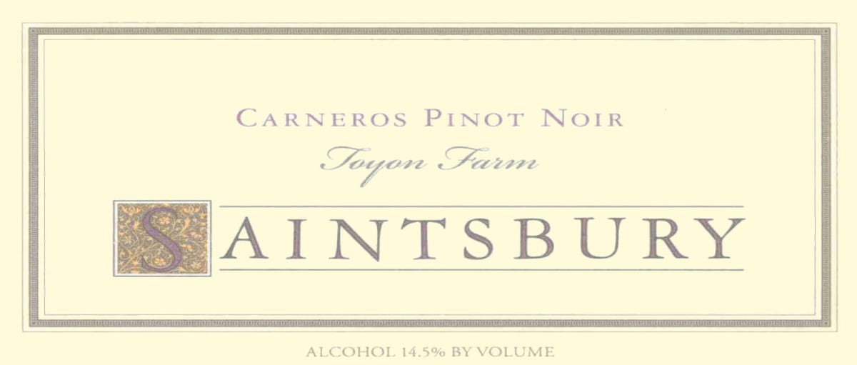 Saintsbury Toyon Farm Pinot Noir 2006 Front Label