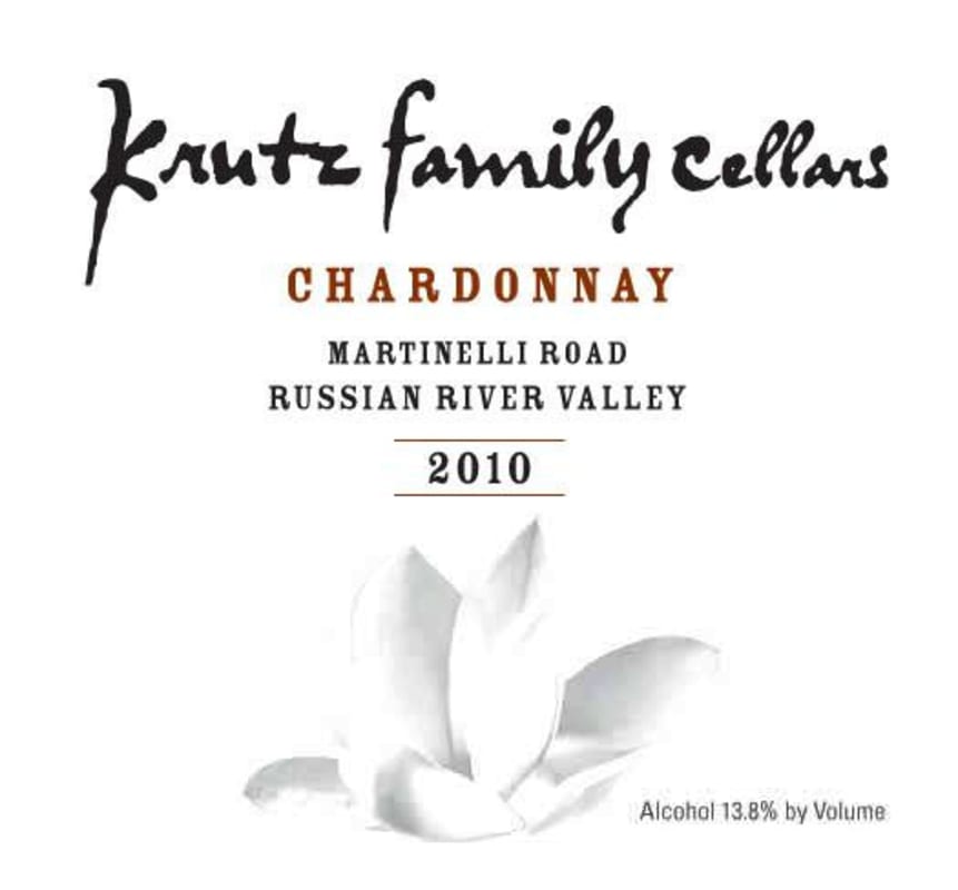 Krutz Family Cellars Martinelli Road Chardonnay 2010 Front Label