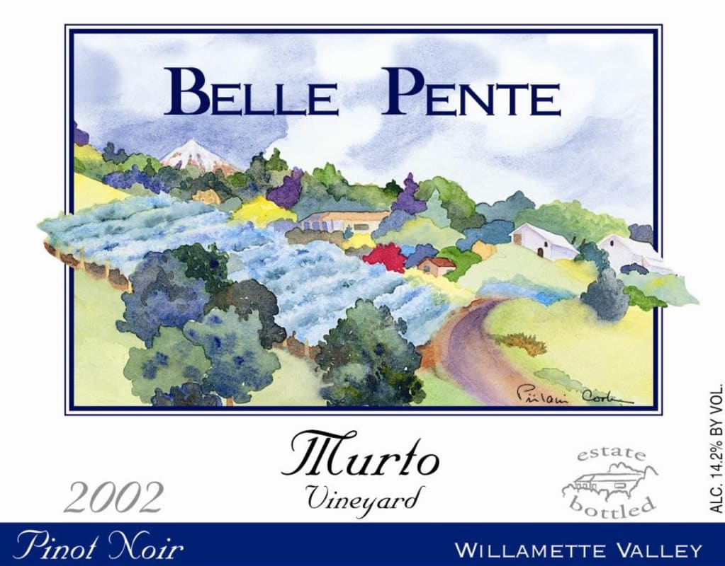 Belle Pente Murto Vineyard Pinot Noir 2002 Front Label