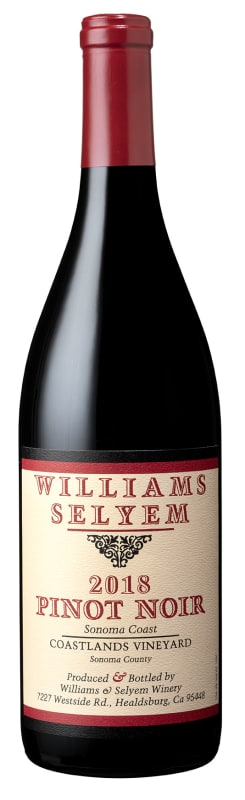 Williams Selyem Coastlands Pinot Noir 2018 Front Bottle Shot