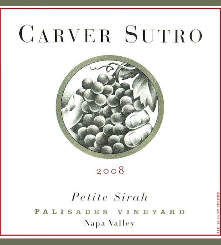 Carver Sutro Vineyards Palisades Vineyard Petite Sirah 2008 Front Label