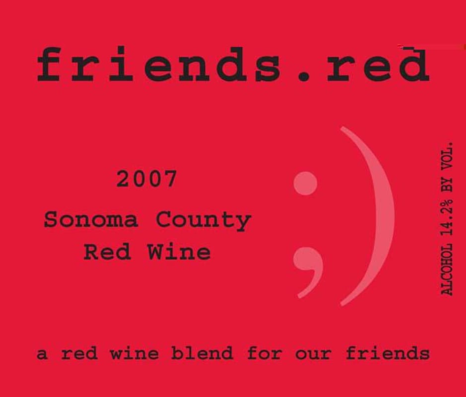 Pedroncelli Friends Red 2007 Front Label