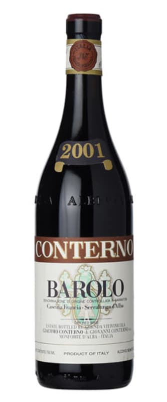 Giacomo Conterno Cascina Francia Barolo 2001 Front Bottle Shot