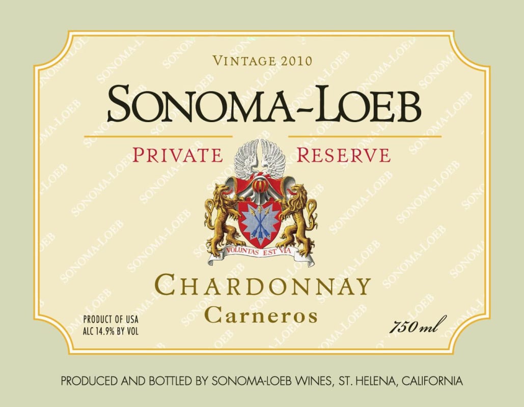 Sonoma-Loeb Private Reserve Chardonnay 2010 Front Label