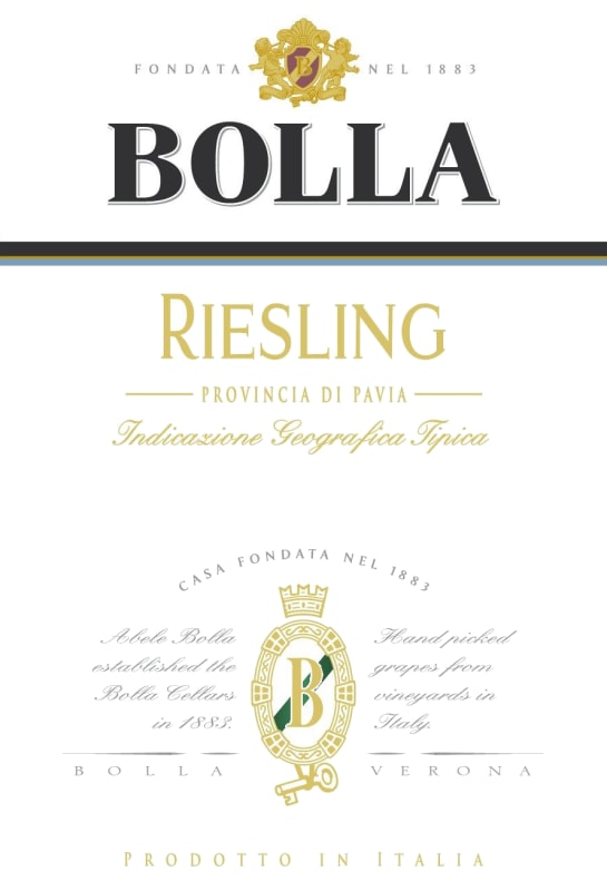 Bolla Provincia di Pavia Riesling 2012 Front Label