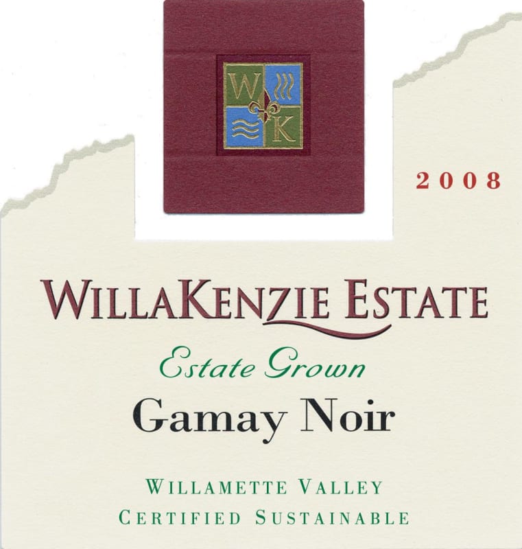 WillaKenzie Estate Gamay Noir 2008 Front Label