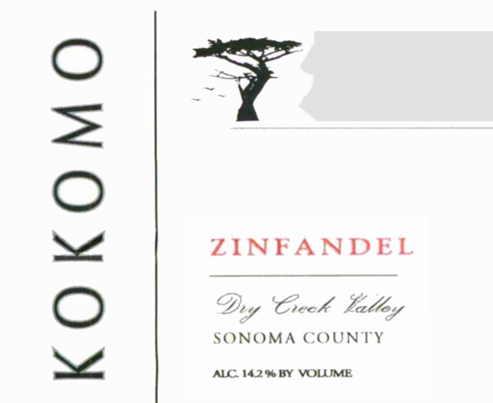 Kokomo Zinfandel 2010 Front Label