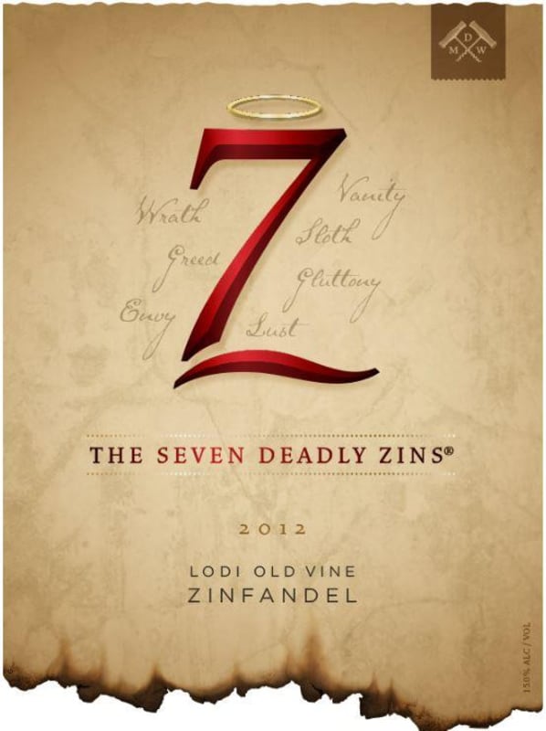 Michael David Winery 7 Deadly Zins Zinfandel 2012 Front Label