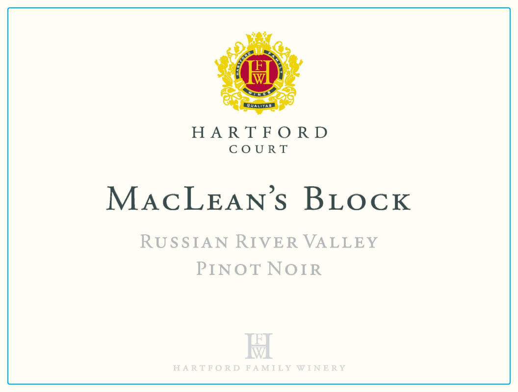 Hartford MacLean's Block Pinot Noir 2014 Front Label