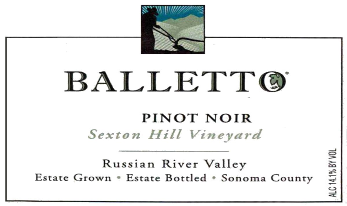Balletto Winery Sexton Hill Vineyard Pinot Noir 2015 Front Label