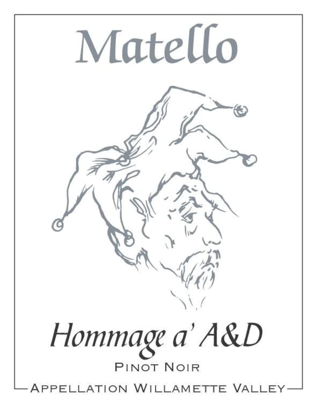 Matello Hommage a' A&D Pinot Noir 2010 Front Label