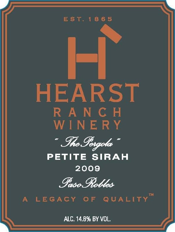 Hearst Ranch The Pergola Petite Sirah 2009 Front Label