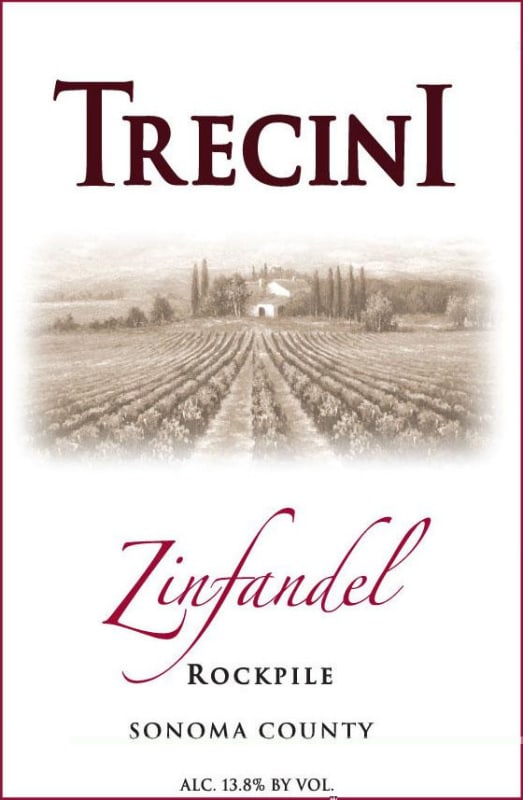 Trecini Cellars Rockpile Vineyard Zinfandel 2014 Front Label