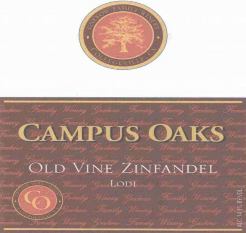 Gnekow Family Winery Campus Oaks Old Vine Zinfandel 2003 Front Label