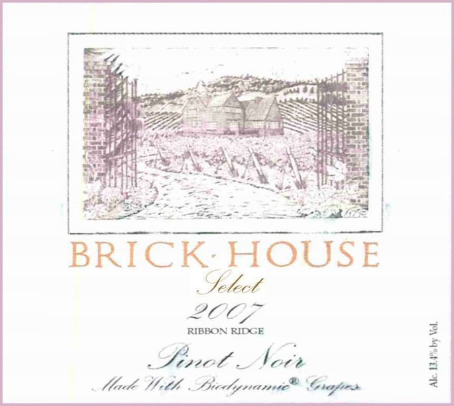 Brick House Select Pinot Noir 2007 Front Label