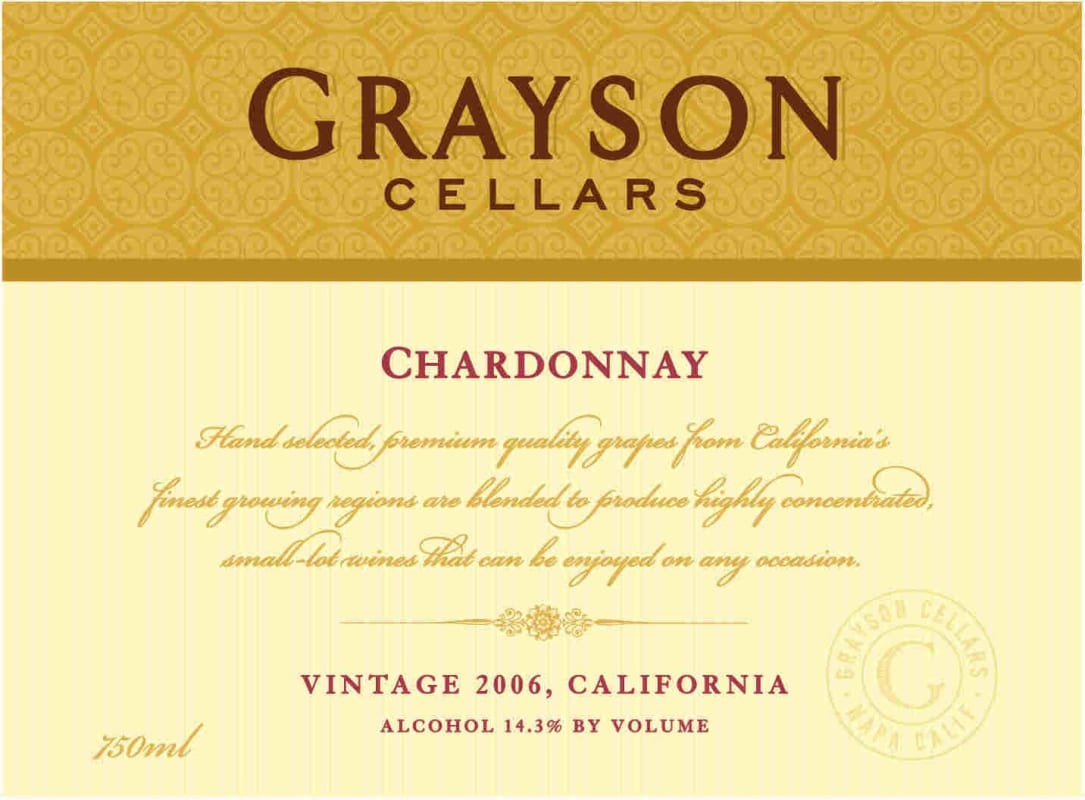 Grayson Cellars Chardonnay 2006 Front Label