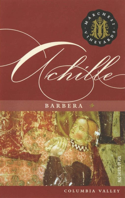 Marchesi Vineyards Achille Barbera 2015 Front Label