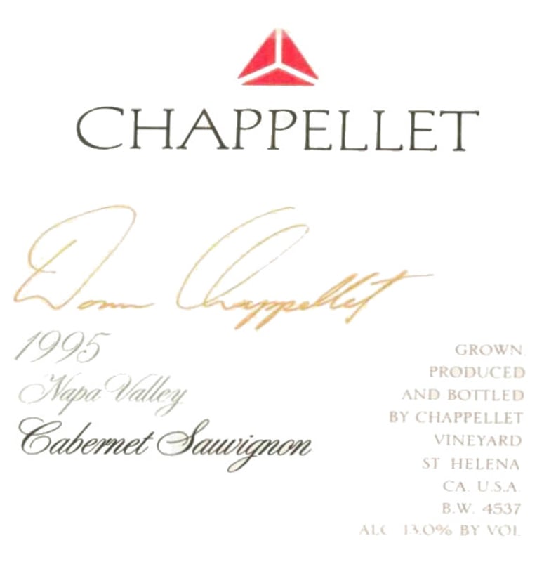 Chappellet Cabernet Sauvignon 1995 Front Label