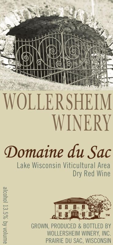 Wollersheim Winery Domaine du Sac 2012 Front Label