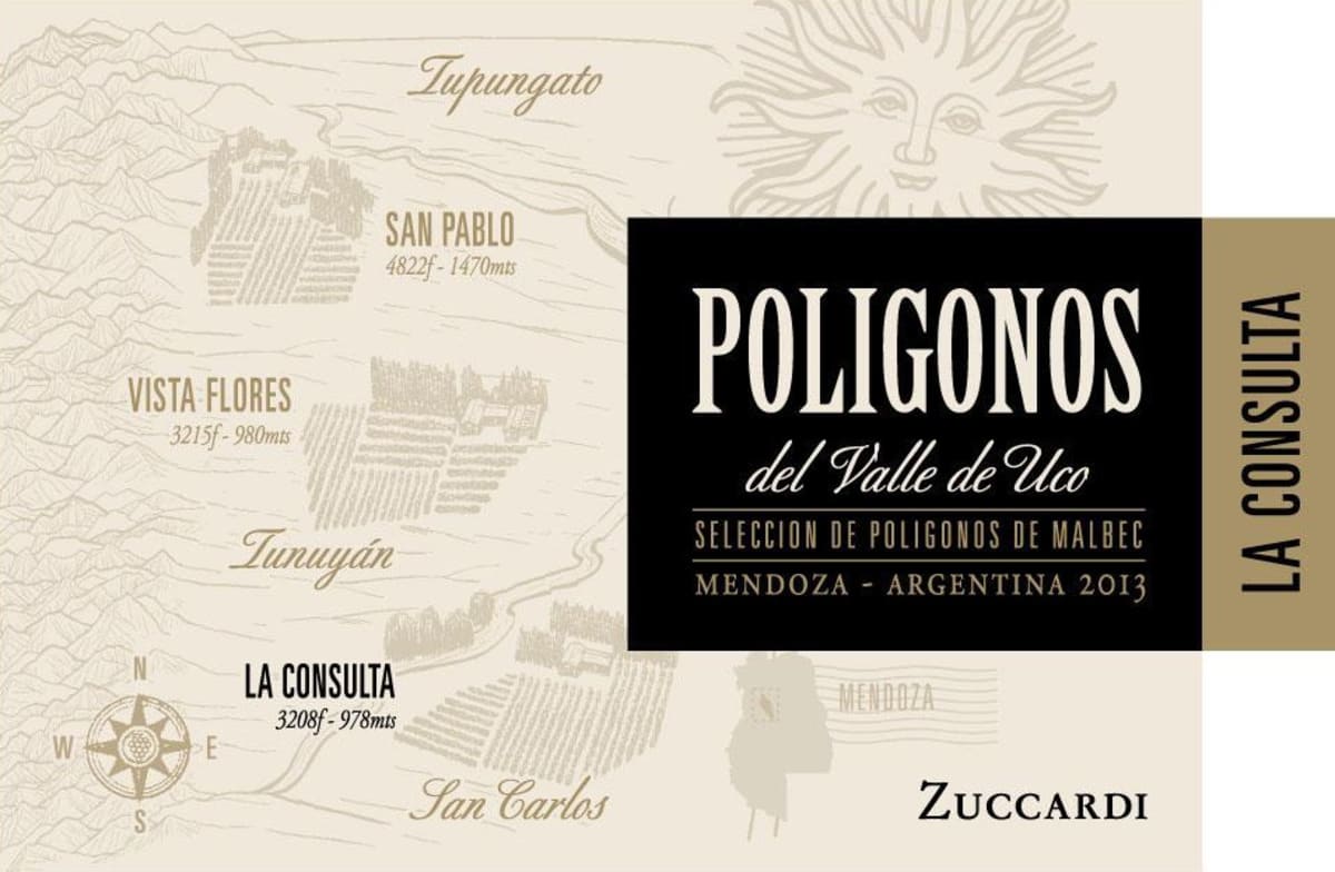 Zuccardi Poligonos del Valle de Uco La Consulta Malbec 2013 Front Label