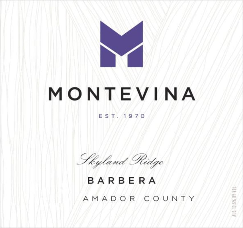 Montevina Skyland Ridge Barbera 2013 Front Label